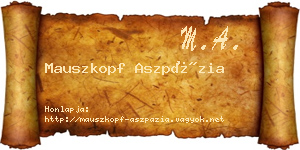 Mauszkopf Aszpázia névjegykártya